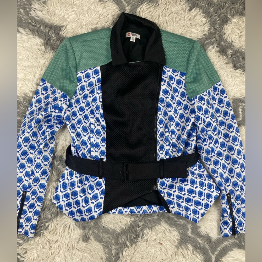 Peter Pilotto Target Designer Moto Style Printed Jacket/Blazer Size Large